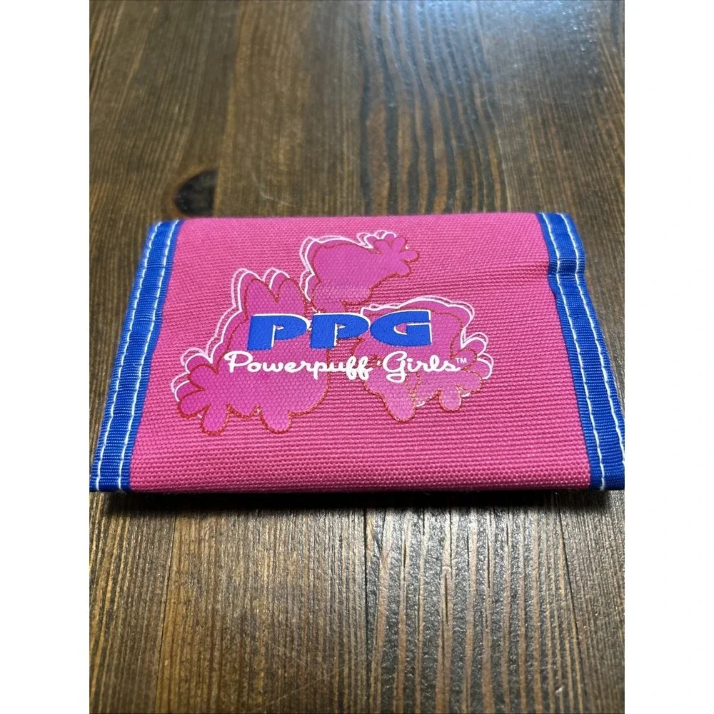 Power Puff Girls Cartoon Network Wallet Pink Trifold Canvas Y2K Retro